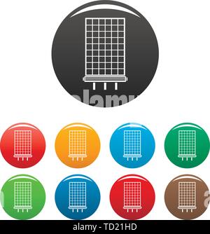 Solar battery icons set 9 color vector isolated on white for any design Stock Vektor