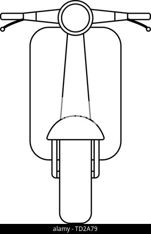 Scooter Symbol. Überblick einfaches Design. Vector Illustration. Stock Vektor