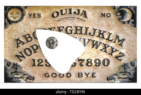 Ouija Brett auf weißem Hintergrund 3 isolierte d Abbildung Stockfoto