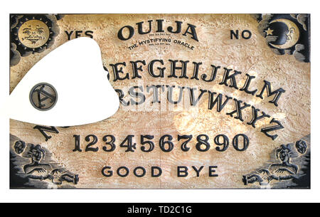 Ouija Brett auf weißem Hintergrund 3 isolierte d Abbildung Stockfoto