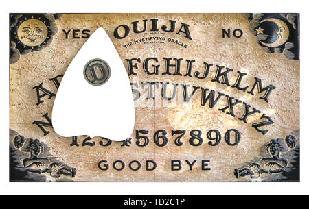 Ouija Brett auf weißem Hintergrund 3 isolierte d Abbildung Stockfoto