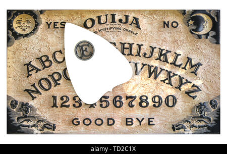 Ouija Brett auf weißem Hintergrund 3 isolierte d Abbildung Stockfoto