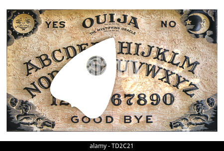 Ouija Brett auf weißem Hintergrund 3 isolierte d Abbildung Stockfoto