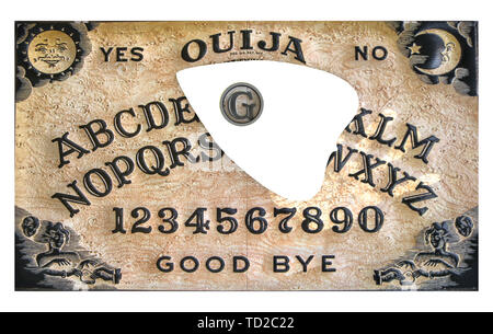 Ouija Brett auf weißem Hintergrund 3 isolierte d Abbildung Stockfoto