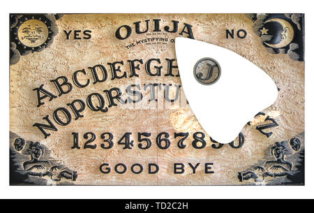 Ouija Brett auf weißem Hintergrund 3 isolierte d Abbildung Stockfoto