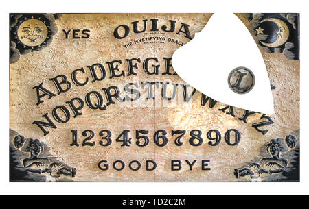 Ouija Brett auf weißem Hintergrund 3 isolierte d Abbildung Stockfoto