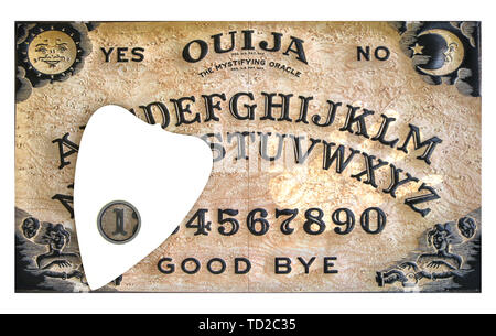 Ouija Brett auf weißem Hintergrund 3 isolierte d Abbildung Stockfoto