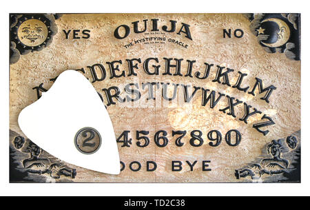 Ouija Brett auf weißem Hintergrund 3 isolierte d Abbildung Stockfoto