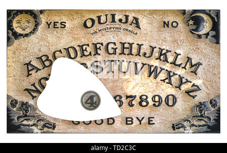 Ouija Brett auf weißem Hintergrund 3 isolierte d Abbildung Stockfoto