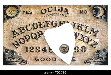 Ouija Brett auf weißem Hintergrund 3 isolierte d Abbildung Stockfoto