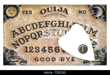 Ouija Brett auf weißem Hintergrund 3 isolierte d Abbildung Stockfoto