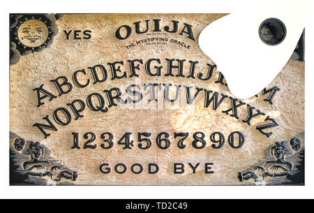 Ouija Brett auf weißem Hintergrund 3 isolierte d Abbildung Stockfoto