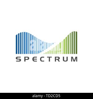 Spektrum wave logo Vektor auf weißem Hintergrund Stock Vektor