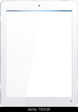 Realistische computer Tablet in Weiß-Vektor gruppiert und mit einem separaten Layer zu Ihrem eigenen Bild einfach hinzufügen zu Bildschirm Layered Stock Vektor