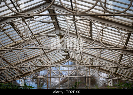 Die Decke in der Seerose Haus in Kew Gardens, London. Stockfoto