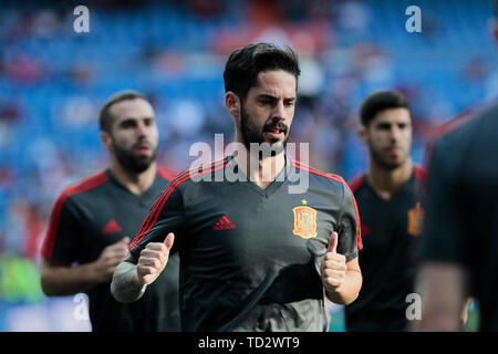 Spanien Nationalspieler Isco während der UEFA EURO 2020 Qualifier Match zwischen Spanien und Schweden im Santiago Bernabeu in Madrid. Final Score: Spanien 3 Schweden 0 Stockfoto