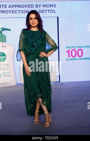 New Delhi, Indien. 10 Juni, 2019. Bollywood Schauspielerin Tisca Chopra bei der Einführung der neuen Produktpalette von Dettol speziell für Frauen Quelle: Jyoti Kapoor/Pacific Press/Alamy leben Nachrichten Stockfoto