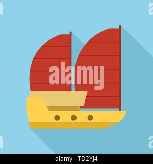 Vietnam Schiff Symbol, flacher Stil Stock Vektor
