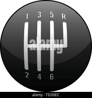 Automotive Standard Manuelle Getriebe 6 Speed Shift Knob Vector Illustration Stock Vektor