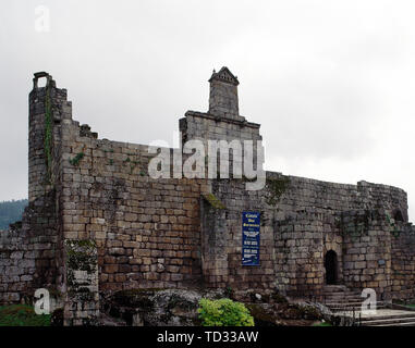 Spanien. Galizien. Besonders hervorzuheben. Zas. Das Schloss der Grafen von Sarmiento. Es war in der Mitte des 15. Jahrhunderts gebaut. Spätgotischen Stil. Stockfoto