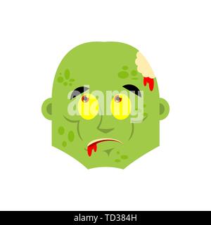 Zombie verwirrt emoji. Living Dead perplex Emotionen Avatar. Untote überraschen. Vector Illustration Stock Vektor