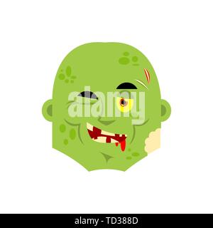 Zombie winks emoji. Living Dead happy Emotionen Avatar. Untote Vector Illustration Stock Vektor