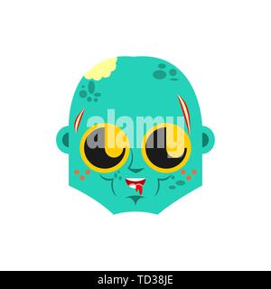 Niedlich kawaii Zombie Gesicht. lustige Lebenden Toten Cartoon Stil. Untote Kinder Charakter. Kinder Stil. Stock Vektor