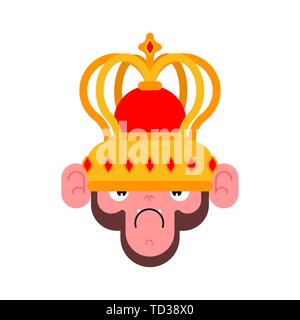 Affe in der Krone. Gorilla King. Vector Illustration Stock Vektor