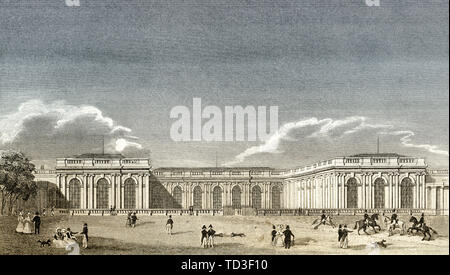 Das Grand Trianon, die Domäne von Versailles, in der Nähe von Paris, antike Stahl Gravierte drucken, 1831 Stockfoto