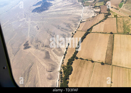 Flug über die Nazca-linien, Nazca, Peru, Südamerika Stockfoto
