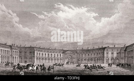 Das Schloss von Versailles, in der Nähe von Paris, antike Stahl Gravierte drucken, 1831 Stockfoto