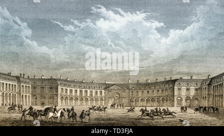 Das Schloss von Versailles, in der Nähe von Paris, antike Stahl Gravierte drucken, 1831 Stockfoto
