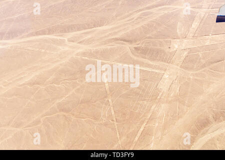 Flug über die Nazca-linien, Nazca, Peru, Südamerika Stockfoto