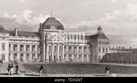 Der École Militaire, Paris, antiken Stahl Gravierte drucken, 1831 Stockfoto