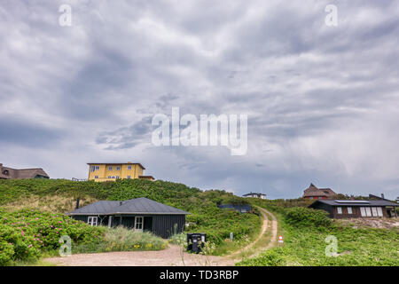 Vermietungen Wohnungen Häuser in Henne an der Nordsee küste in Dänemark Stockfoto
