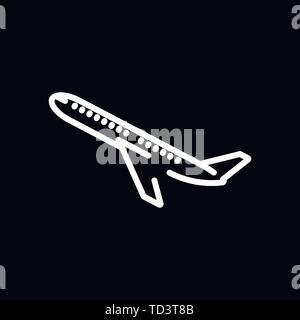 Ebene Symbol auf weißem Hintergrund, Flugzeug Symbol Vektor. Flache Symbol Flugzeuge Symbol Stock Vektor