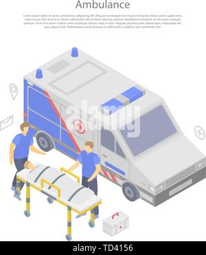 Ambulance car Konzept Banner, isometrische Stil Stock Vektor