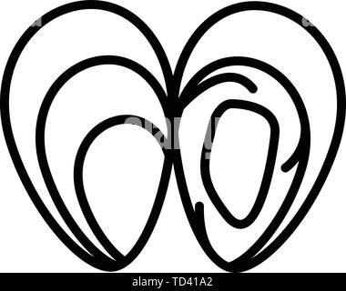 Muscheln öffnen, outline Style Stock Vektor