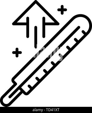 Körpertemperatur, Symbol, outline Style Stock Vektor