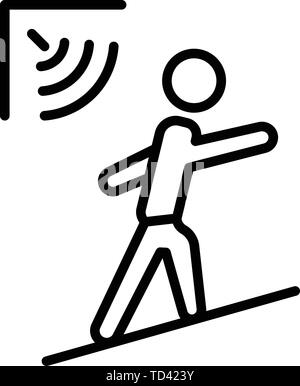 Man Motion Sensor Symbol, outline Style Stock Vektor