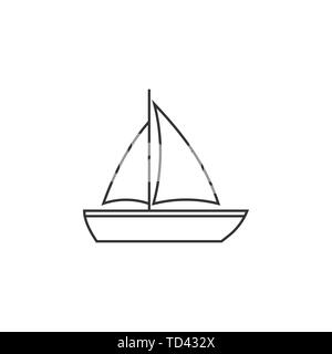 Boot, Segel, Segeln, Schiff, Yacht-Symbol. Vector Illustration, flache Bauform. Stock Vektor