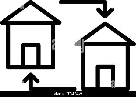 Gehäuse exchange Symbol, outline Style Stock Vektor