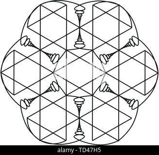 Einfach schwarz und weiß Geometrie mandala Muster Stock Vektor