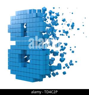 Anzahl 8 701 Datenbaustein. Version mit blauen Würfel. 3D-Pixel style Vector Illustration. für blockchain, Technik, Computer und abstrakte th geeignet Stock Vektor