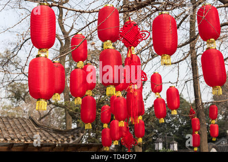 Rote Laterne in Jinli, Chengdu, Sichuan Stockfoto