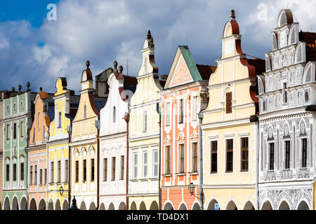 Platz in Telc, Tschechische Republik Stockfoto