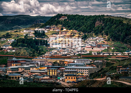 Bei Lang Mu Tempel, Gannan, Provinz Gansu fotografiert. Stockfoto