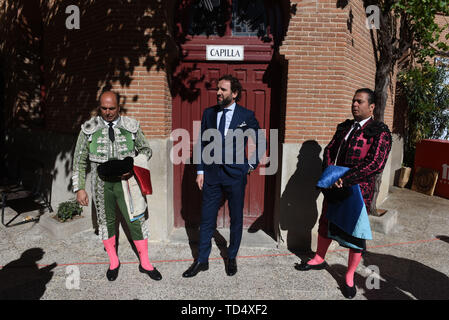 Madrid, Spanien. 11 Juni, 2019. Spanische stierkämpfer vor ein Stierkampf in der Stierkampfarena Las Ventas in der 2019 San Isidro Festival in Madrid. Credit: SOPA Images Limited/Alamy leben Nachrichten Stockfoto