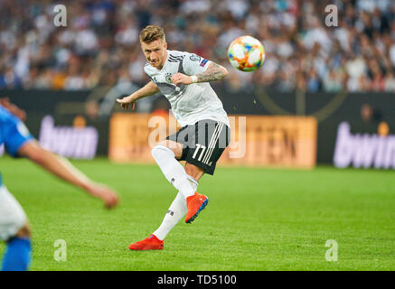 Mainz, Deutschland. 11 Juni, 2019. Marco Reus, 11 DFB-Kerben, schießt Ziel für 5-0 Deutschland - ESTLAND Wichtig: DFB-Vorschriften die Verwendung von Fotografien als Bildsequenzen und/oder quasi-Video zu verbieten. Die Qualifikation für die Europameisterschaft, EM Quali, 2020 Saison 2018/2019, 11. Juni 2019 in Mainz, Deutschland. Credit: Peter Schatz/Alamy leben Nachrichten Stockfoto