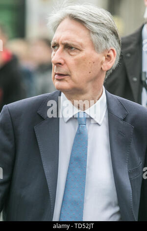 London, Großbritannien. 12 Juni, 2019. Schatzkanzler Philip Hammond kommt an das Parlament am Tag Boris Johnson seine Führung Angebot für die Konservative Partei und die Kreditkarte lanciert: Amer ghazzal/Alamy leben Nachrichten Stockfoto